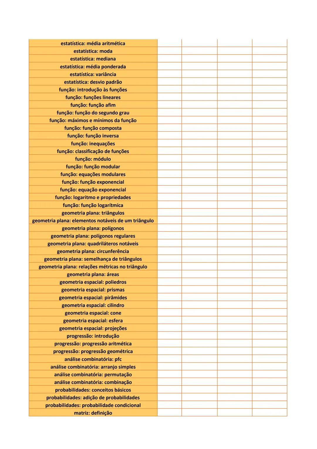 # CRONOGRAMA
CNCM 2025
TIE ESTUDACLARAN
Matemática
| Conteúdo | Teoria | Exercícios | Revisão 1 | Revis