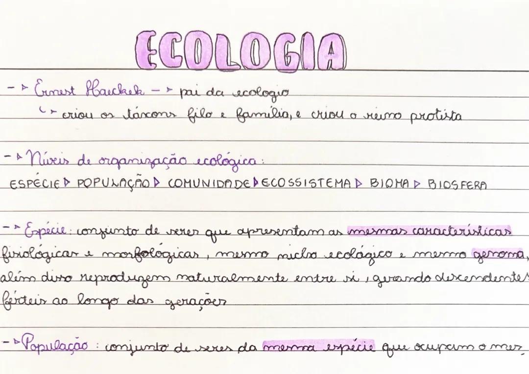 introdução a ecologia, ensino médio