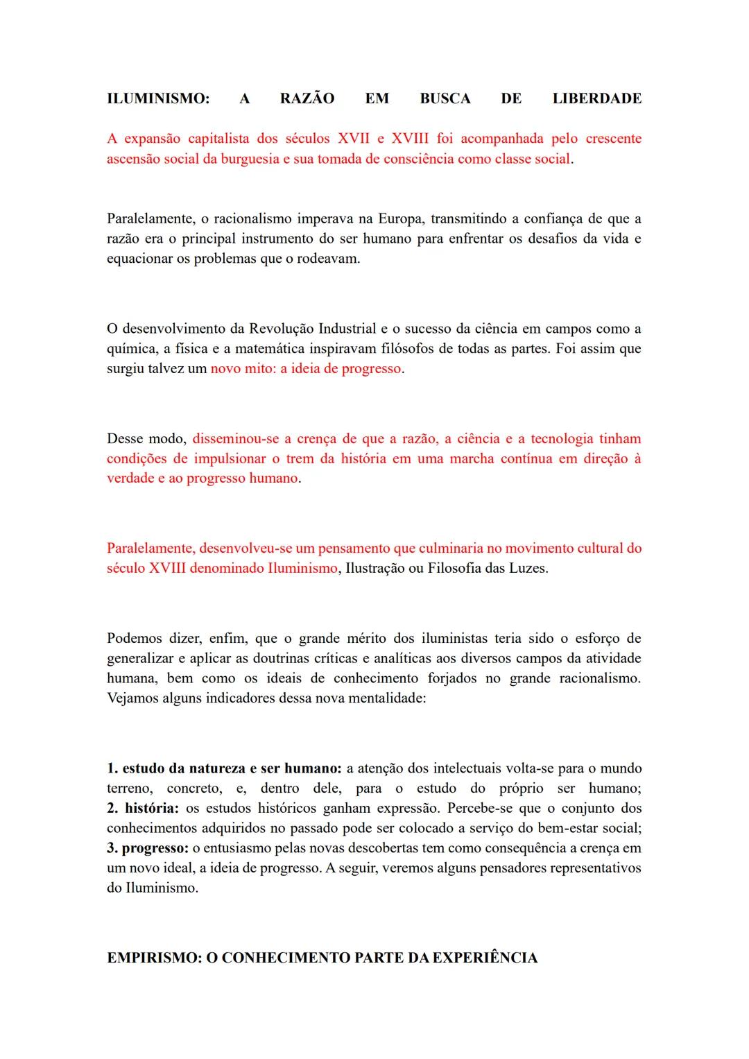 ILUMINISMO: A RAZÃO EM BUSCA DE LIBERDADE
A expansão capitalista dos séculos XVII e XVIII foi acompanhada pelo crescente
ascensão social da