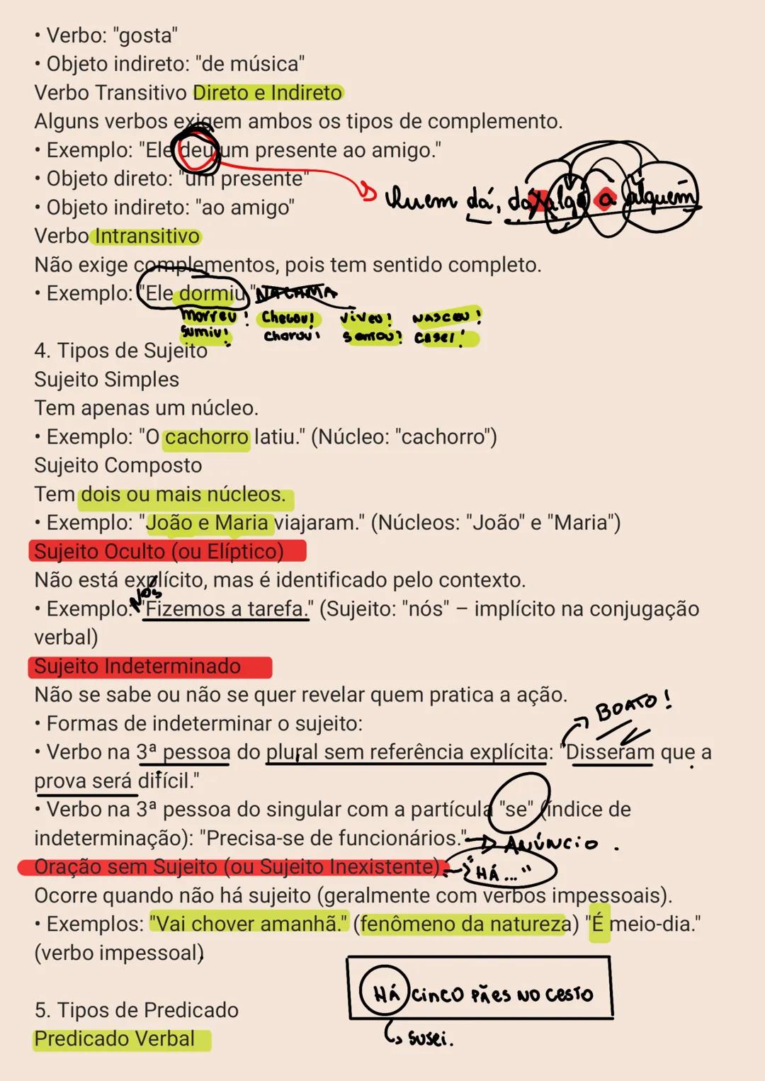 1. Sujeito e Predicado
Sujeito
É o termo da oração que indica de quem ou do que se fala.
Normalmente, o sujeito é o responsável pela ação ou