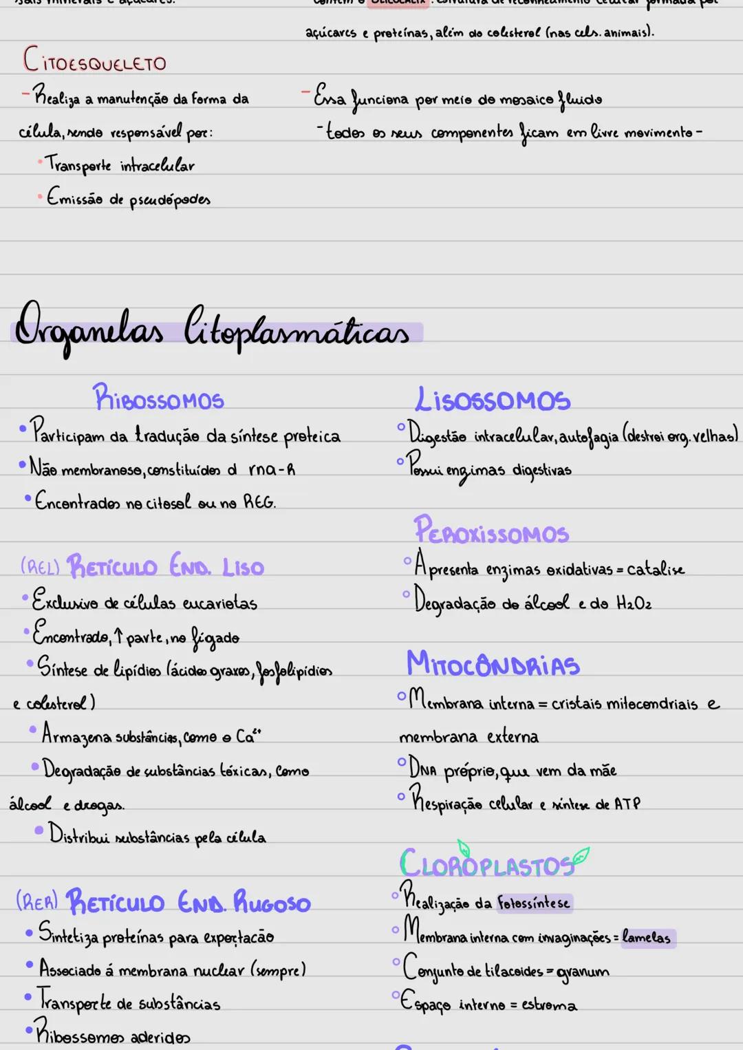 --- OCR Start ---
Citologia
Estudo da Célula!
Tipos de células:
Precariontes: Componentes SOLTOS no citoplasma, sem a presença da mem -
bran
