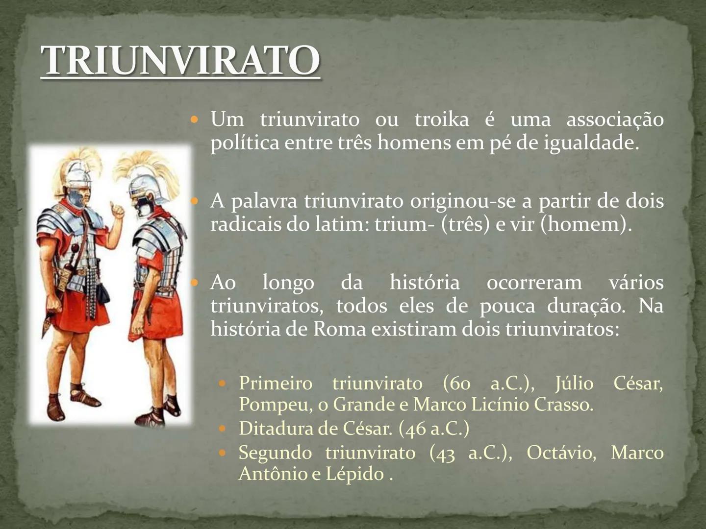 IMPÉRIO ROMANO ORIGEM...
- -> Surgiu a partir de tribos Latinas ao redor de um
forte às margens do Rio Tibre.
- Evitar a invasão dos Etrusc