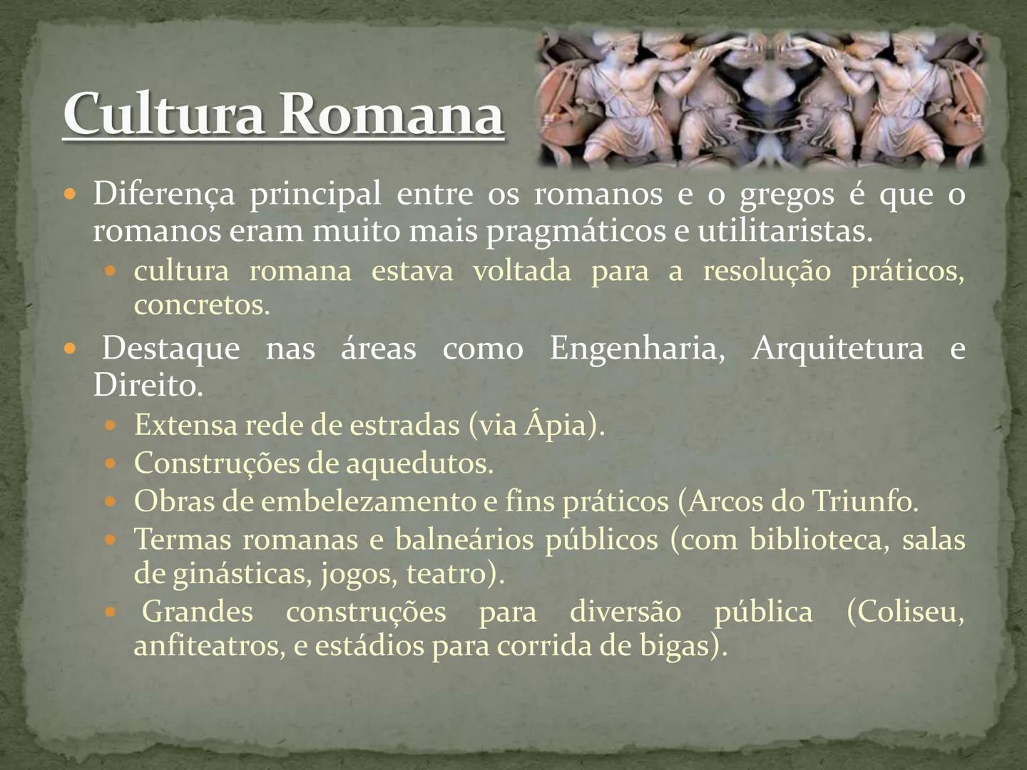 IMPÉRIO ROMANO ORIGEM...
- -> Surgiu a partir de tribos Latinas ao redor de um
forte às margens do Rio Tibre.
- Evitar a invasão dos Etrusc