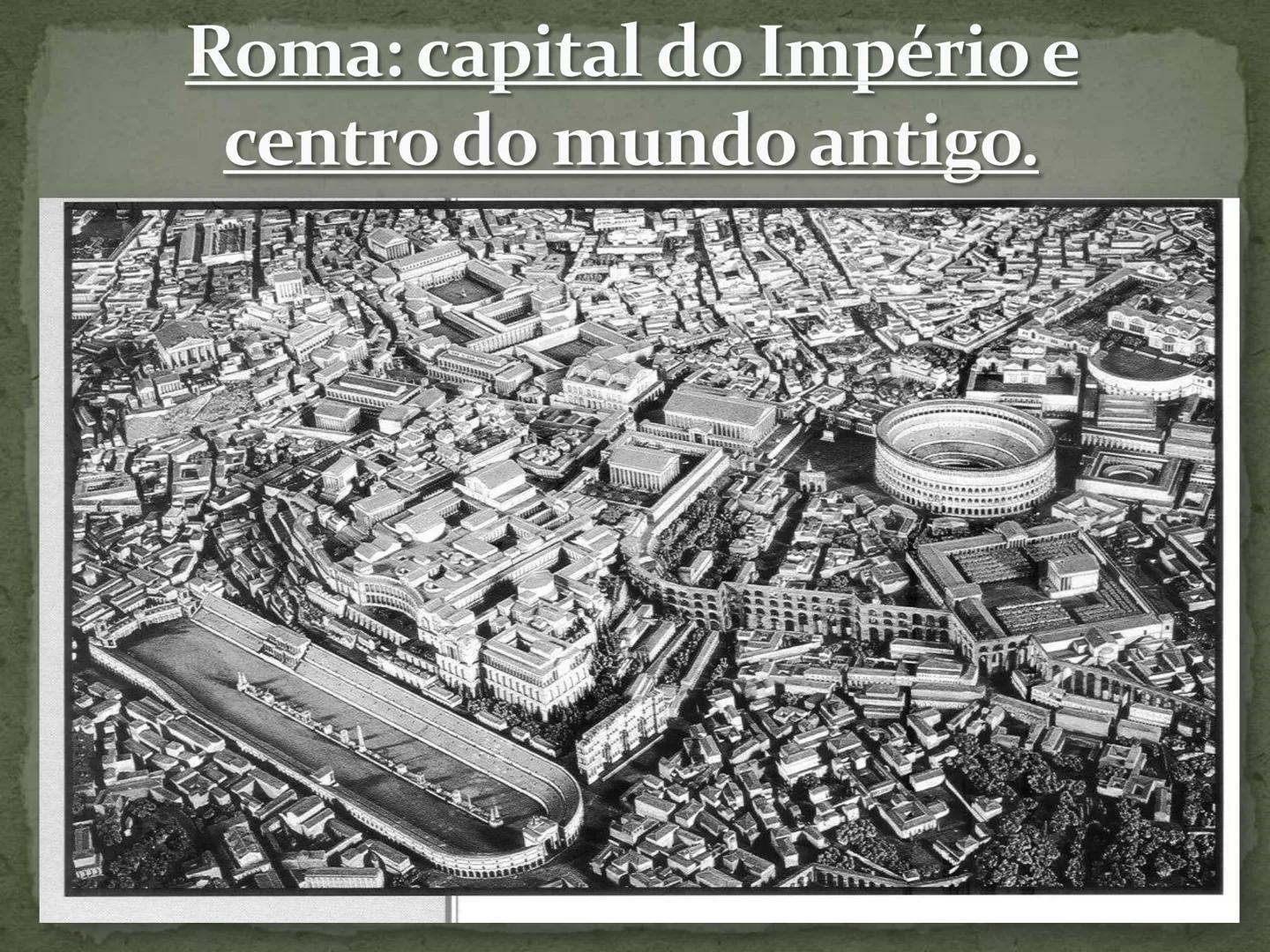 IMPÉRIO ROMANO ORIGEM...
- -> Surgiu a partir de tribos Latinas ao redor de um
forte às margens do Rio Tibre.
- Evitar a invasão dos Etrusc
