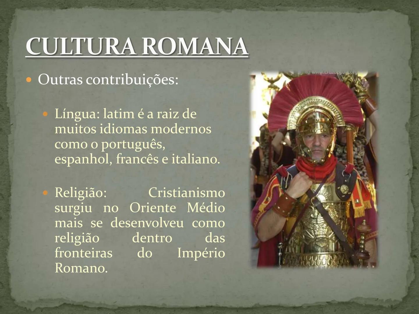 IMPÉRIO ROMANO ORIGEM...
- -> Surgiu a partir de tribos Latinas ao redor de um
forte às margens do Rio Tibre.
- Evitar a invasão dos Etrusc