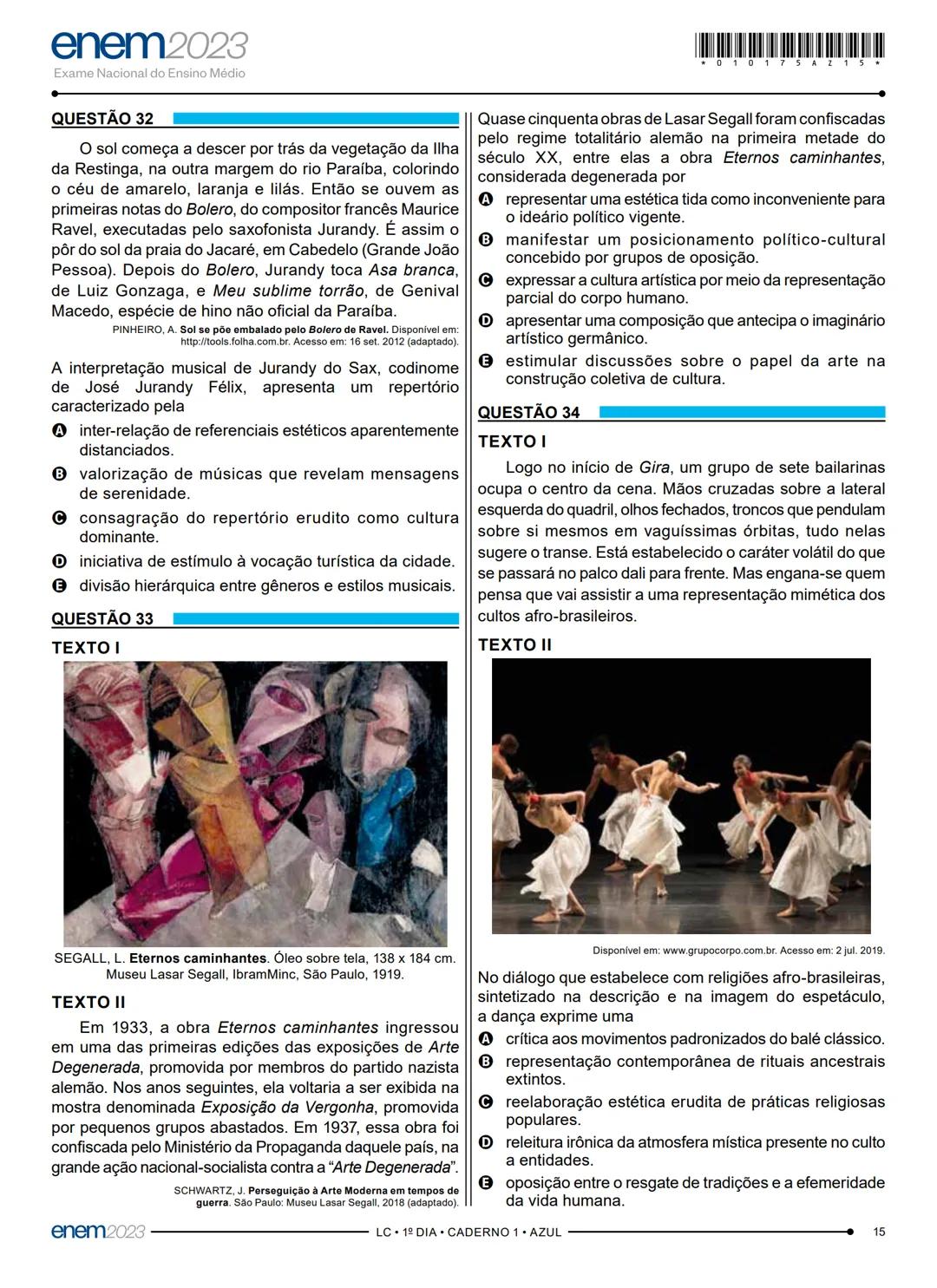 # 1° DIA
EXAME NACIONAL DO ENSINO MÉDIO
PROVA DE LINGUAGENS, CÓDIGOS E SUAS TECNOLOGIAS E REDAÇÃO
PROVA DE CIÊNCIAS HUMANAS E SUAS TECNOLO