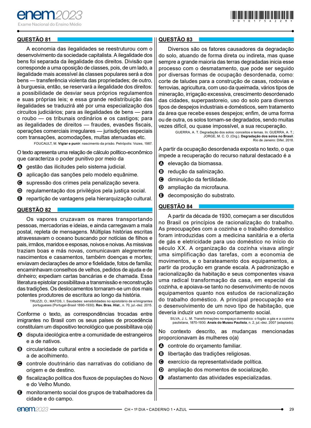 # 1° DIA
EXAME NACIONAL DO ENSINO MÉDIO
PROVA DE LINGUAGENS, CÓDIGOS E SUAS TECNOLOGIAS E REDAÇÃO
PROVA DE CIÊNCIAS HUMANAS E SUAS TECNOLO
