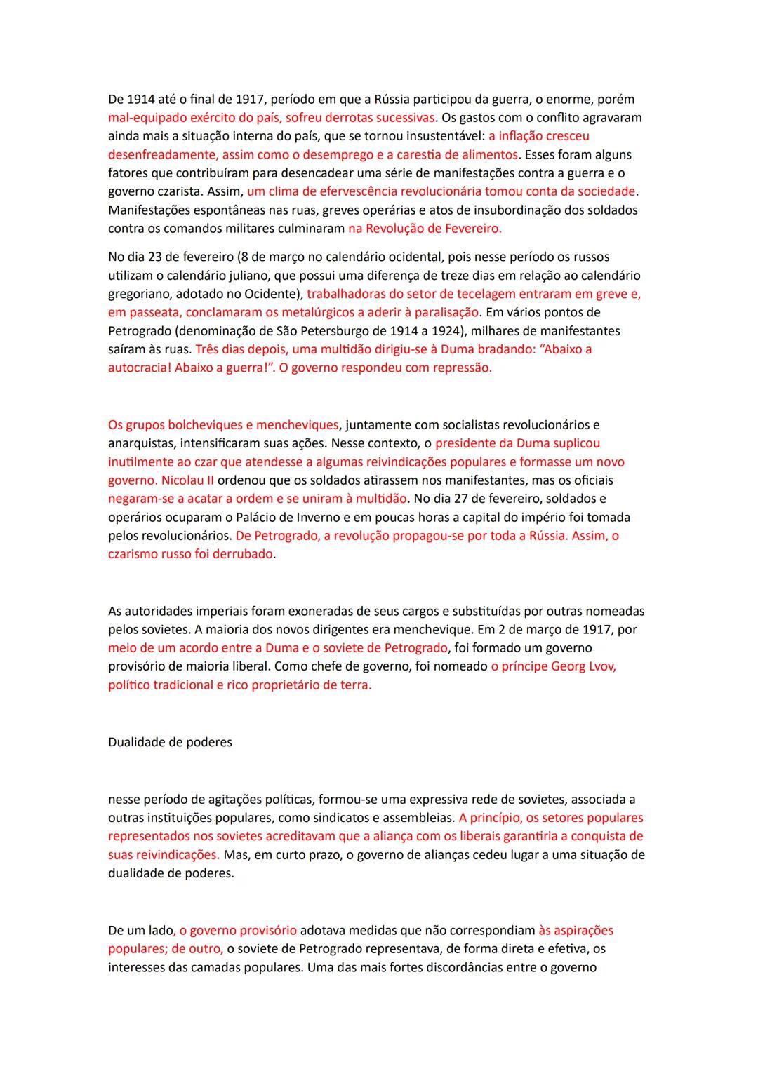 # Revolução Russa
1917 a Rússia saiu do conflito e assinou um armistício com a Alemanha.
- Internamente, o país estava abalado pelos efeit
