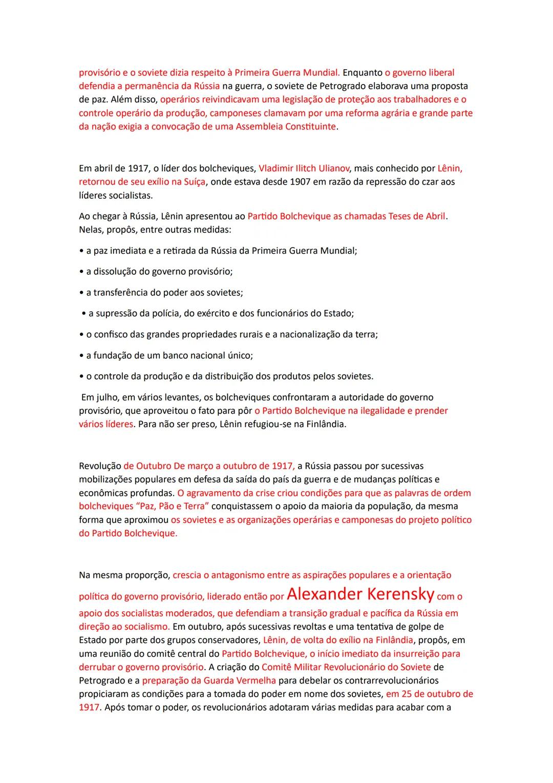 # Revolução Russa
1917 a Rússia saiu do conflito e assinou um armistício com a Alemanha.
- Internamente, o país estava abalado pelos efeit