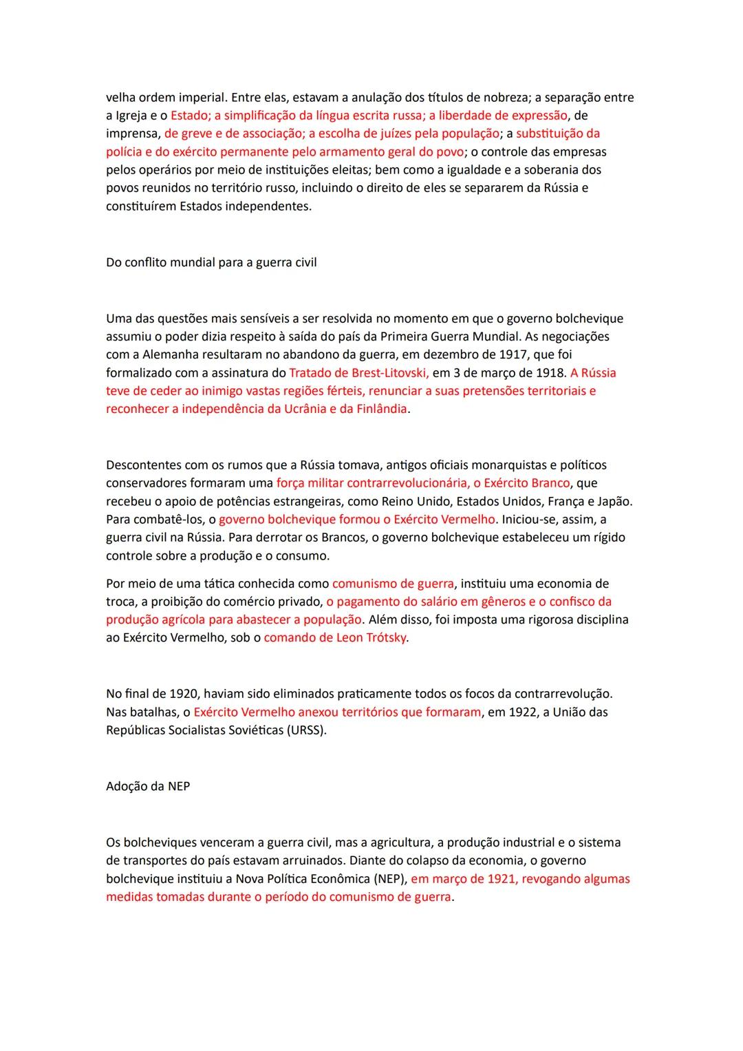# Revolução Russa
1917 a Rússia saiu do conflito e assinou um armistício com a Alemanha.
- Internamente, o país estava abalado pelos efeit
