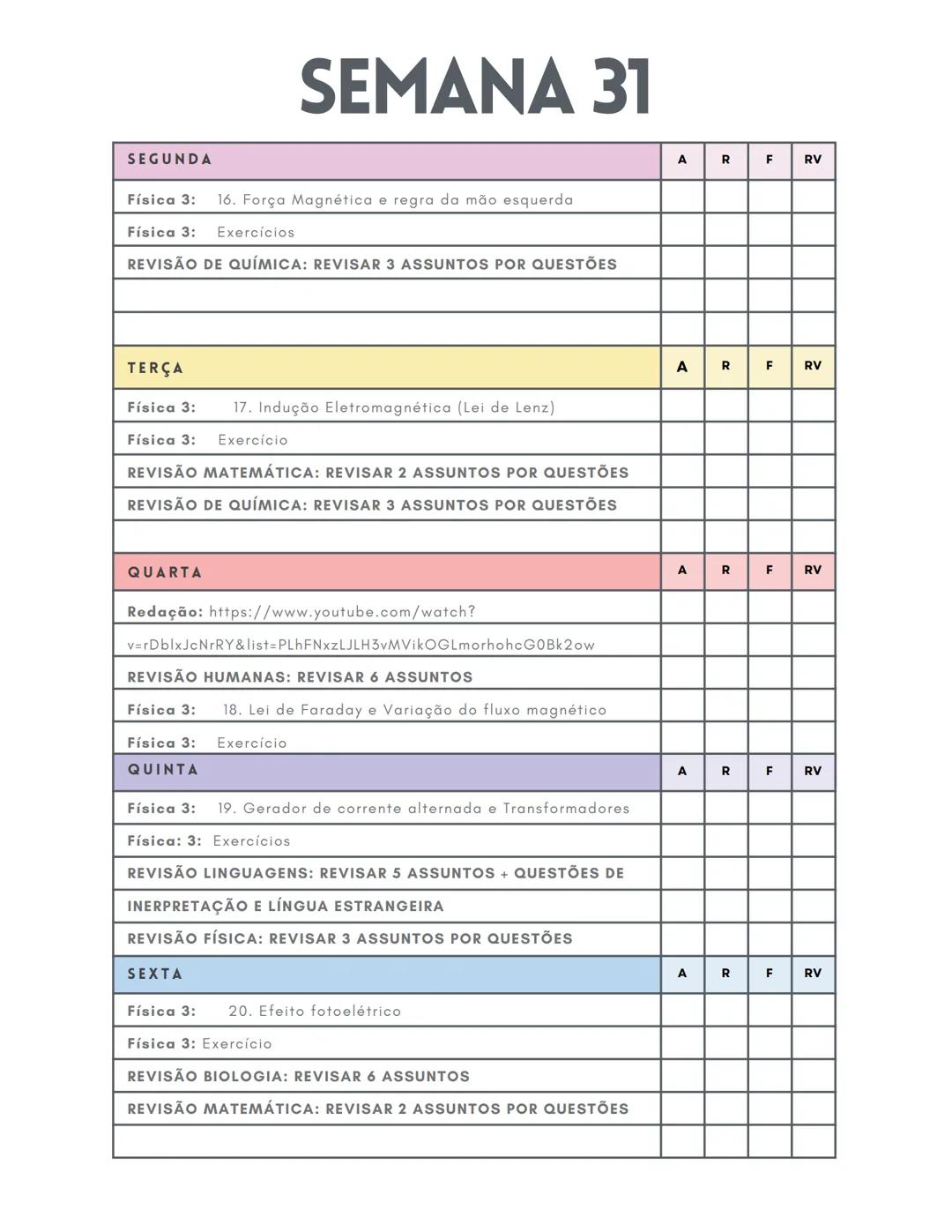 * * *
CRONOGRAMA
ENEM 2025
@CRISMEDICINA ESTE CRONOGRAMA É UM PLANEJAMENTO DE
42 SEMANAS, COM INÍCIO NO DIA 6 DE
JANEIRO E TÉRMINO NO DIA