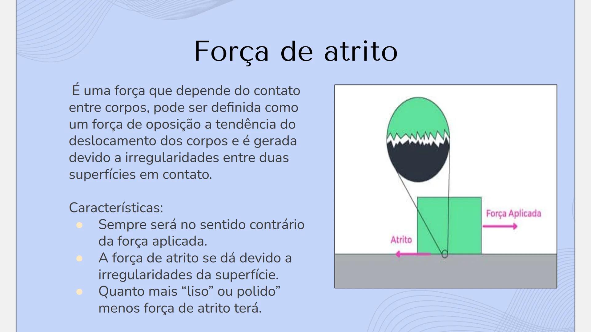 # FORÇA DE
# ATRITO
FÍSICA 1 # FORÇA DE ATRITO
O que é a força
1
3
Atrito dinâmico
de atrito
e estático
2 Fórmula
4 Quem criou # 1
O QUE