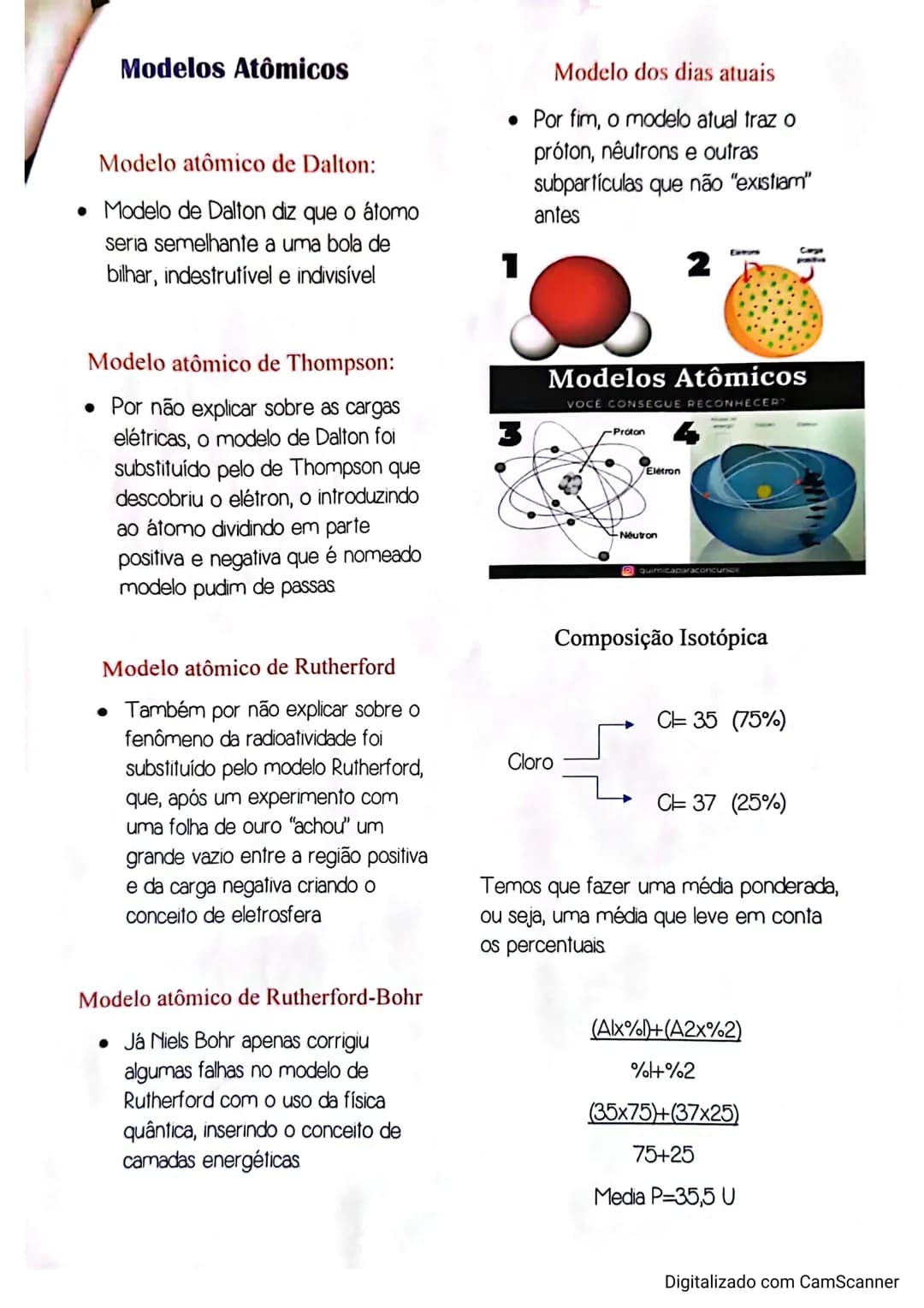 # Atomistica e modelos
atomicos
Resumo Quimica
Grandezas Atômicas
atômica de um átomo é o próton
+ o nêutron A= P+N
* A= N* de massa