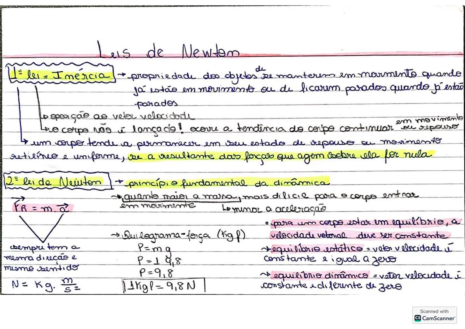 # Leis de Newtom
1° lei = I mércia
propriedade dos objetos de mantere em mormento quando
já estão em movimento ou de licarem parados quand