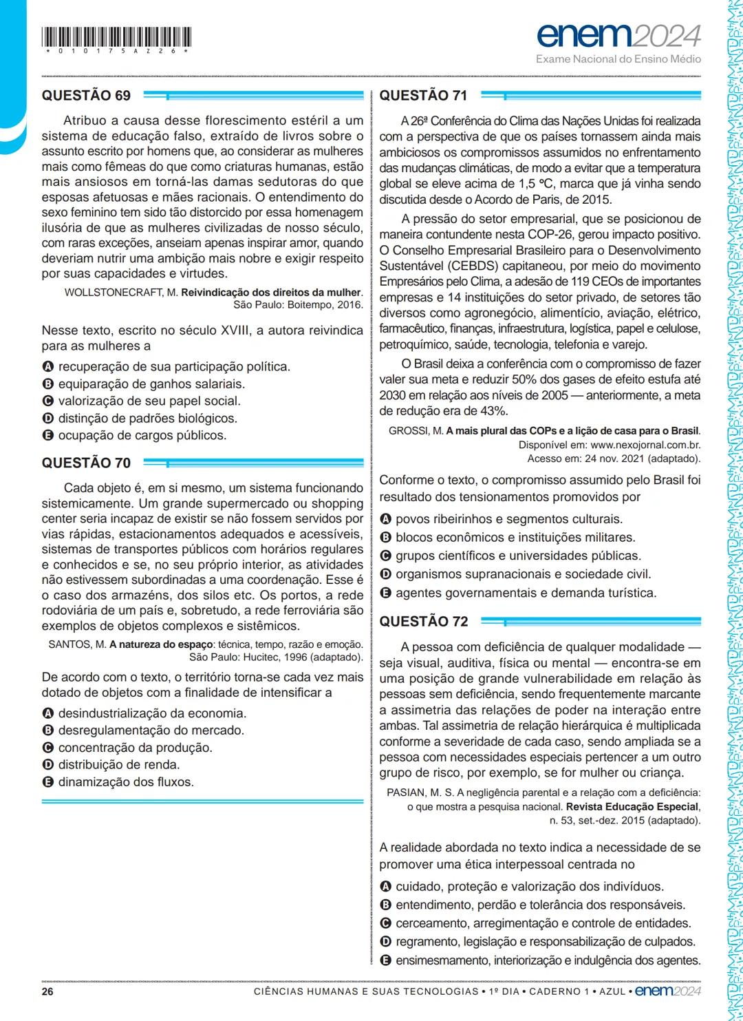 --- OCR Start ---
01
1º DIA
EXAME NACIONAL DO ENSINO MÉDIO
PROVA DE LINGUAGENS, CÓDIGOS E SUAS TECNOLOGIAS E REDAÇÃO
PROVA DE CIÊNCIAS HUMAN
