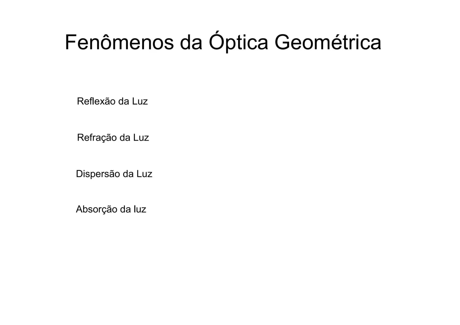 Fundamentos
de Óptica
Geométrica # Óptica
00
Óptica Geométrica : Estuda o comportamento
de um raio de luz desde o momento que é
emitido por