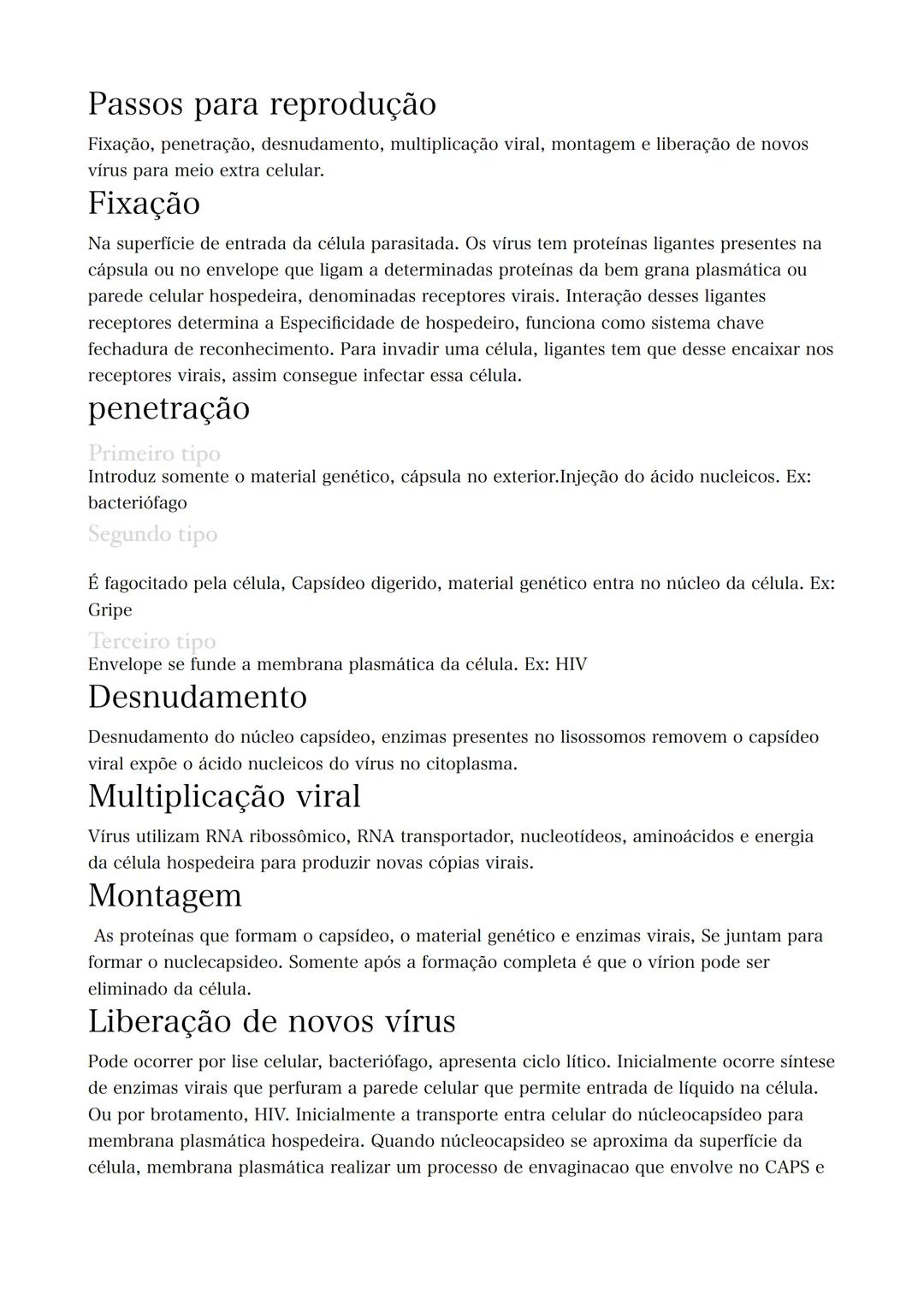 # Vírus
Estrutura viral
A celulares, parasitas intracelulares obrigatórios. Eles não possui metabolismo próprio,
devem parasitar para repr