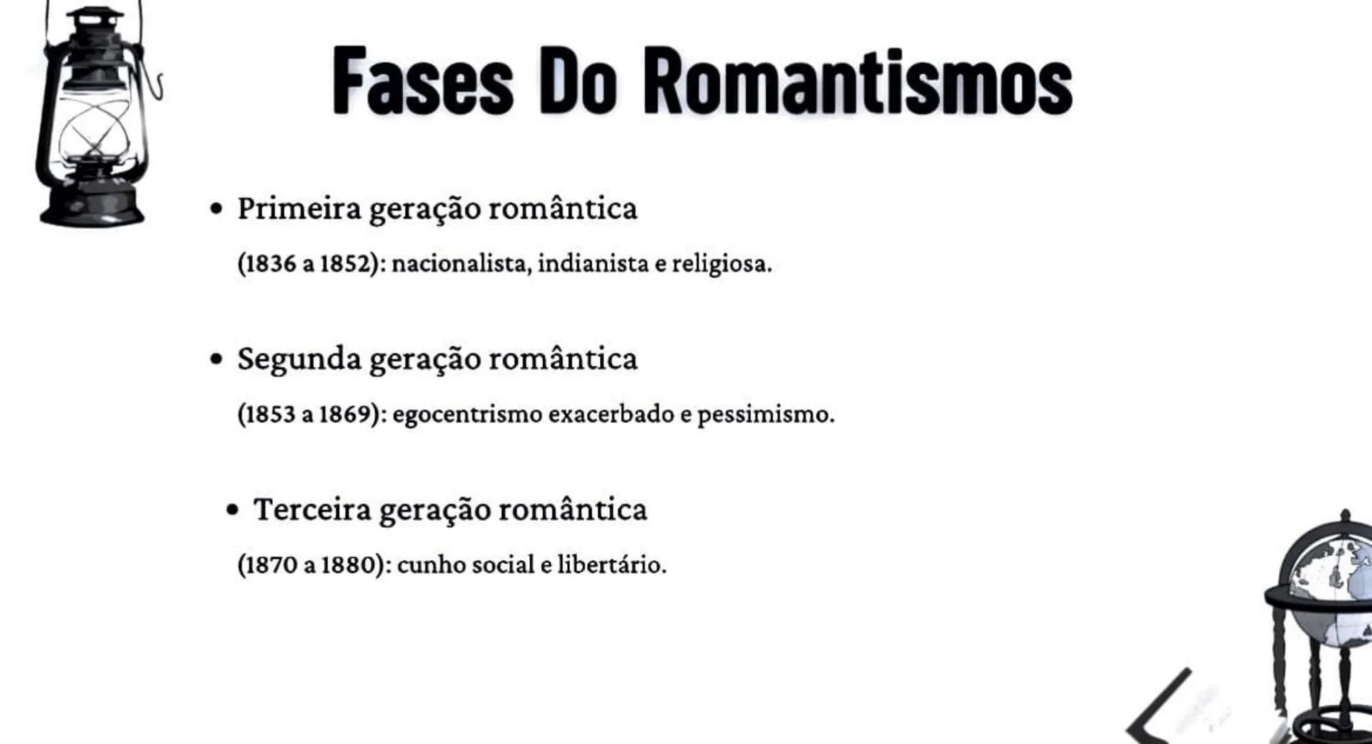 # Romantismo no
Brasil # O que é Romantismo?
• Romantismo foi um movimento cultural que começou no final do século XVIII e
terminou no iní
