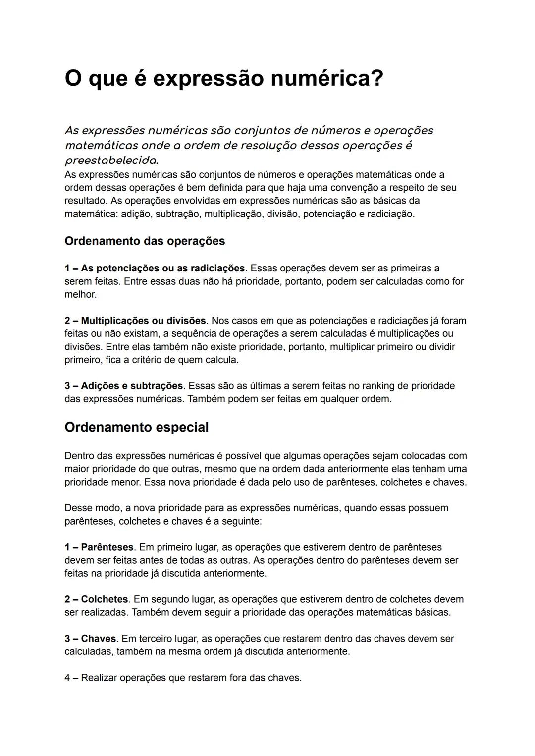 Expressão numérica