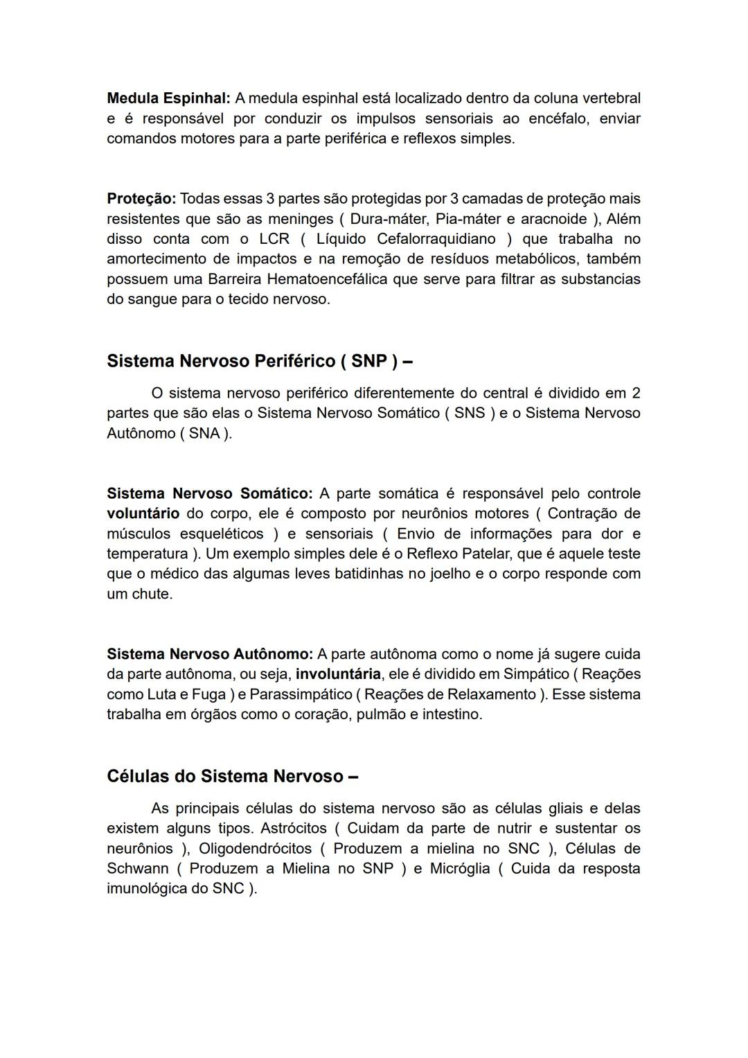 --- OCR Start ---
RESUMO FISIOLOGIA –
Sistema Nervoso
Introdução ao Sistema Nervoso:
O sistema nervoso é uma rede complexa responsável pela