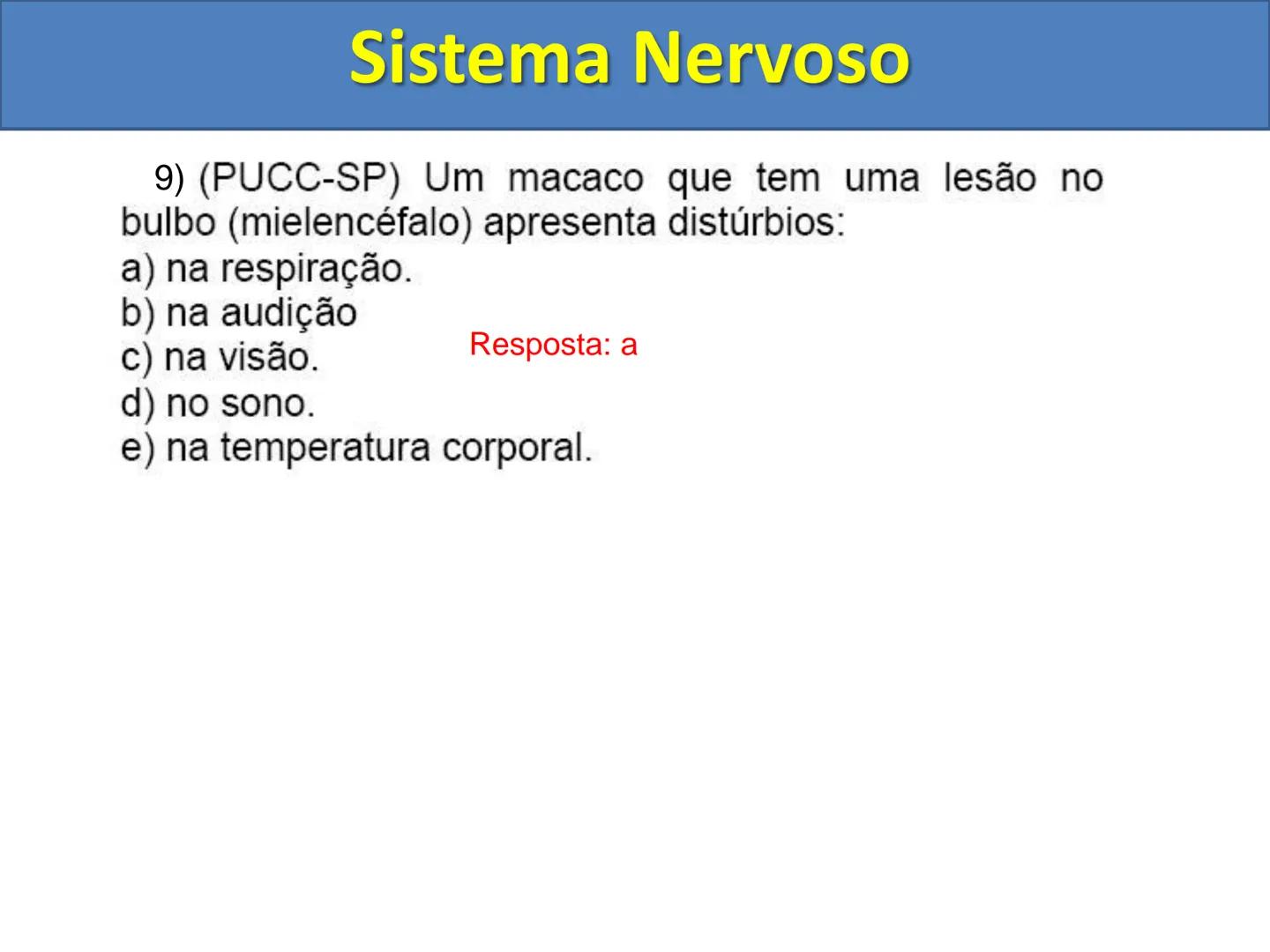 # Sistema Nervoso # Sistema Nervoso
1) Introdução
O sistema nervoso é responsável pelo ajustamento do organismo ao ambiente. Sua
função é