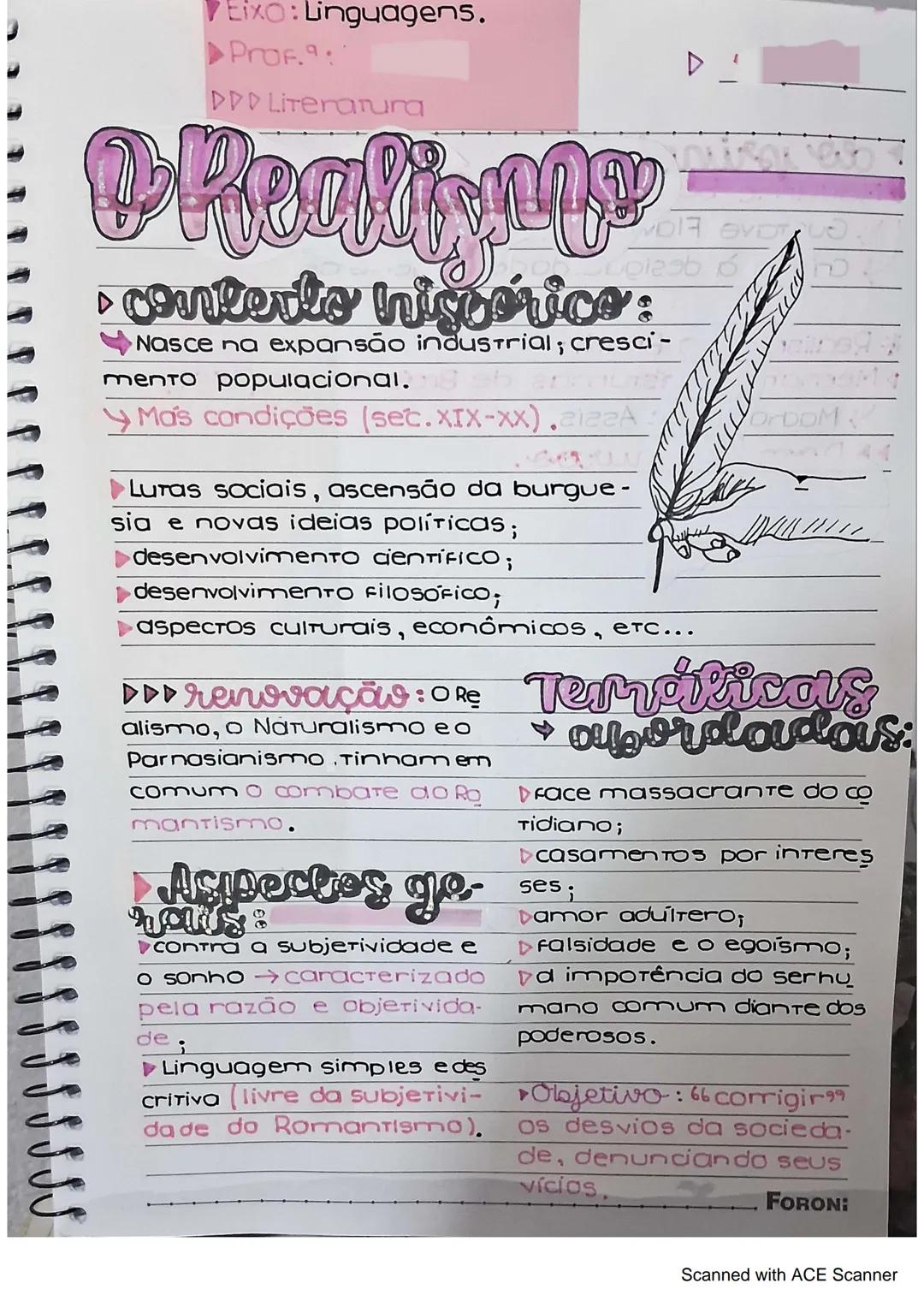 - Eixo: Linguagens.
- Prof.
DDD Literatura
# Realismo
- **contexto histórico:**
Nasce na expansão industrial; cresci-
mento populacional