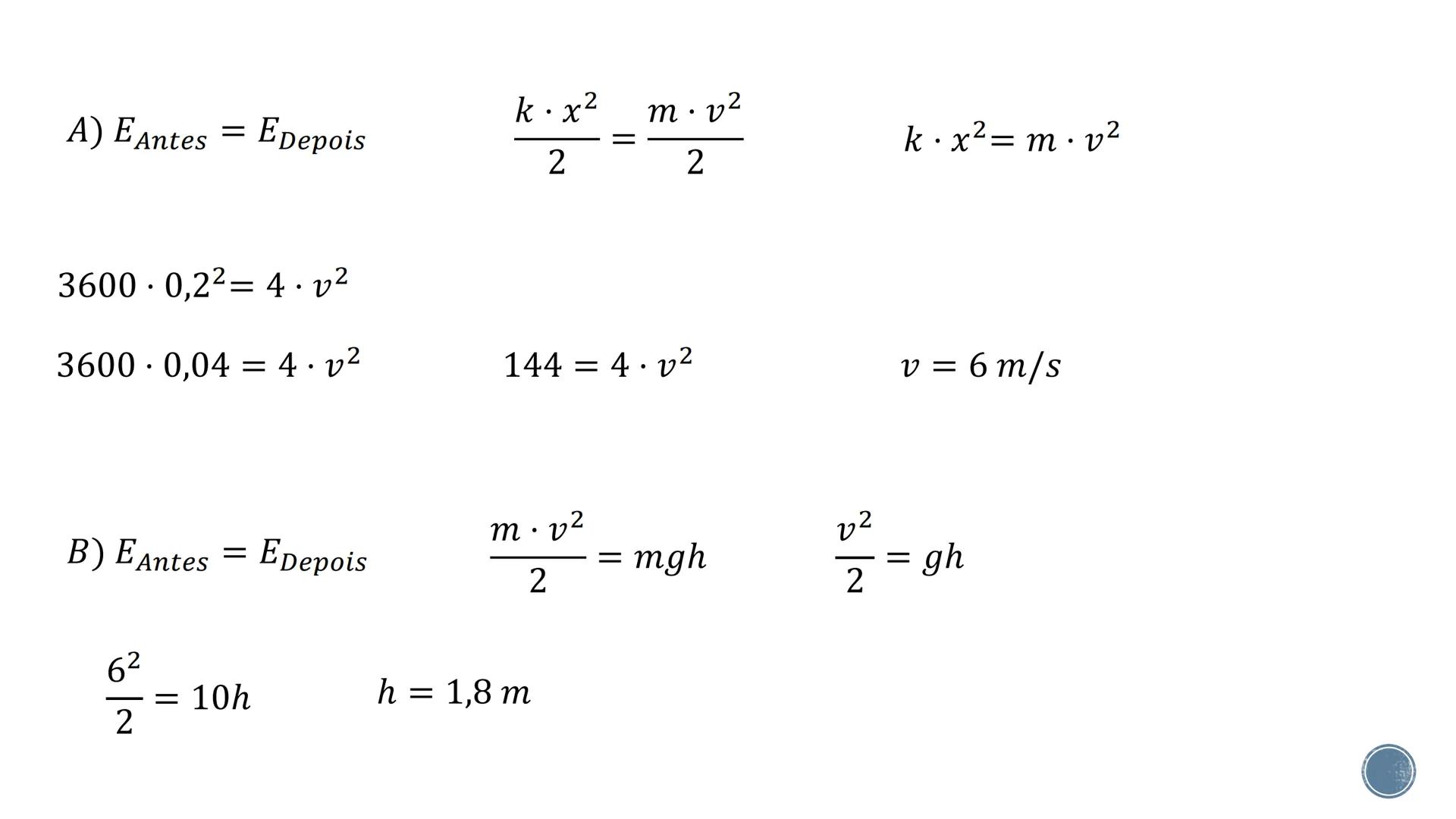 # Energia mecânica
$E_m = E_c + E_p$
Energia cinética
Energia potencial gravitacional
Energia potencial elástica # Energia Cinética (E)