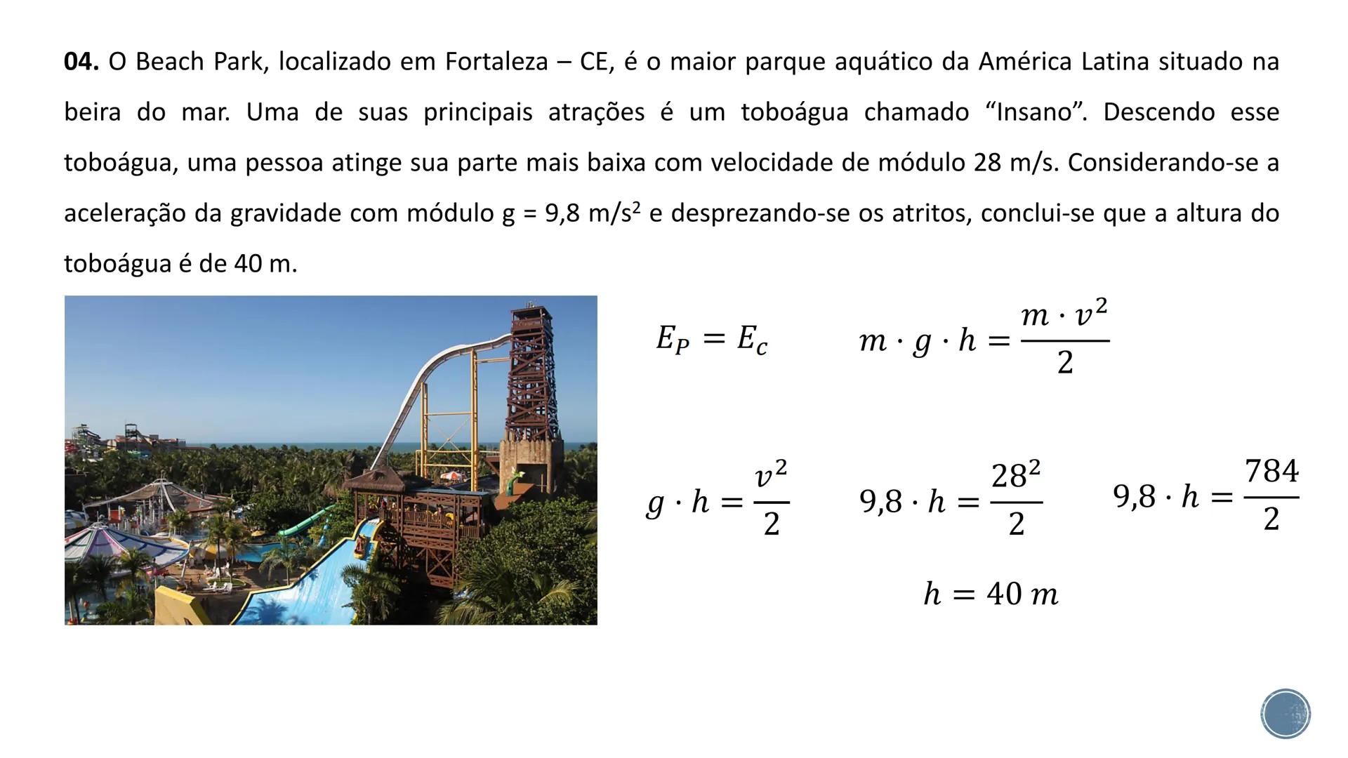 # Energia mecânica
$E_m = E_c + E_p$
Energia cinética
Energia potencial gravitacional
Energia potencial elástica # Energia Cinética (E)