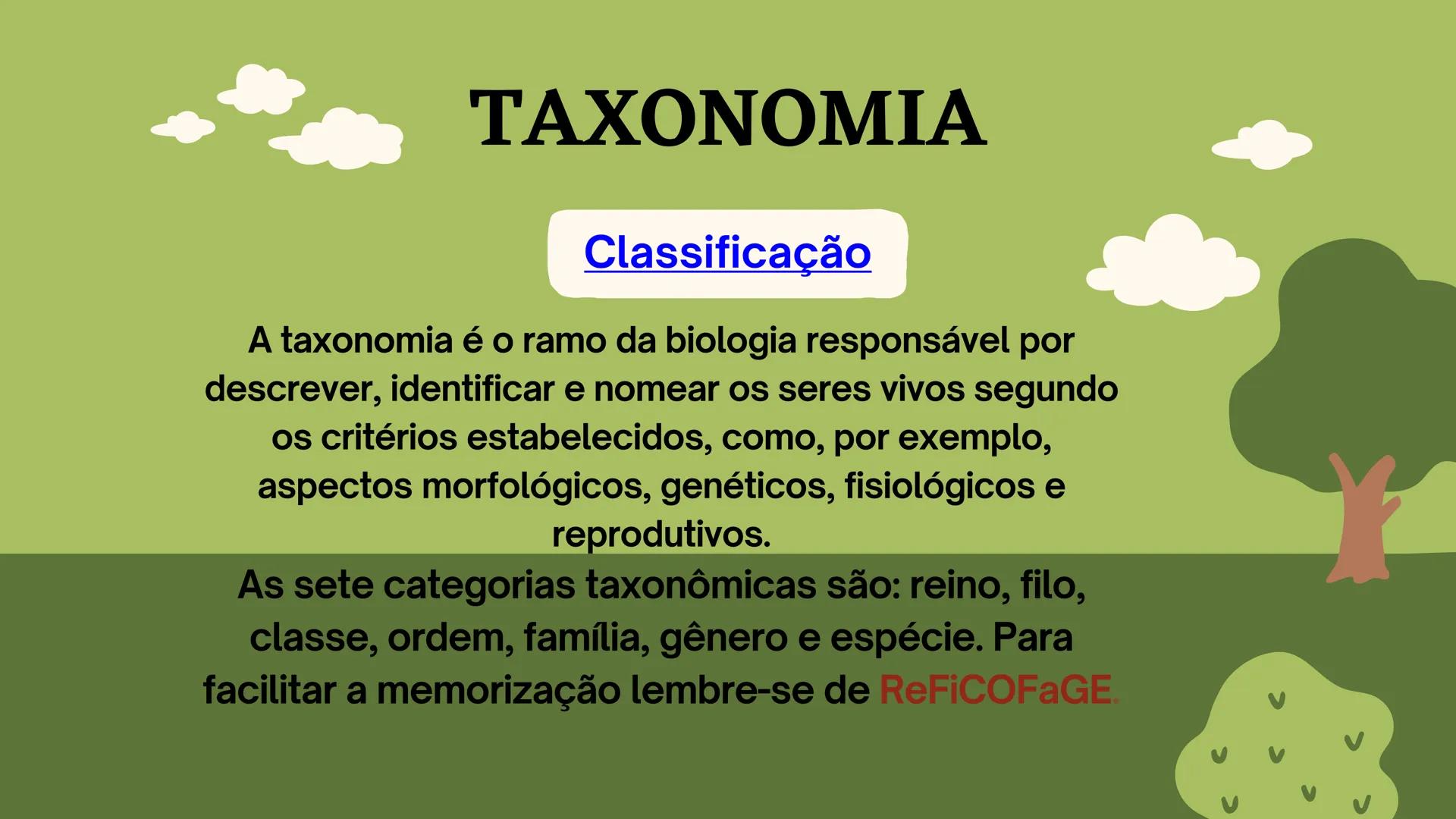 # Biologia
2º ano
I Trimestre
2025 # Classificação
de organismos
Como e por que agrupamos
os seres vivos? # TAXONOMIA
**Classificação**