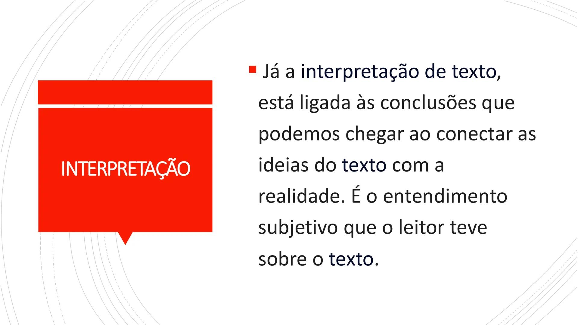 # COMPREENSÃO E
INTERPRETAÇÃO DE TEXTOS
Hugo Cardoso COMPREENSÃO
■A compreensão de
um texto é a análise e
decodificação do que está
realme