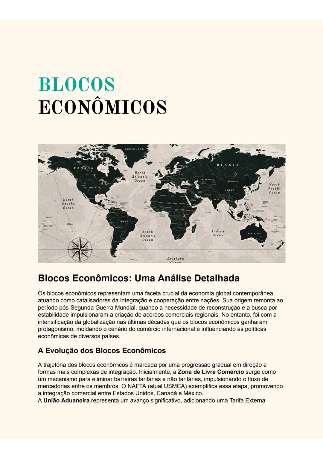 # BLOCOS
ECONÔMICOS
North
Pacific
Ocean
North
Atlantic
Ocean
IA
South
Atlantic
Southern
Indian
Ocean
North
Pacific
Ocean
Blocos Econô
