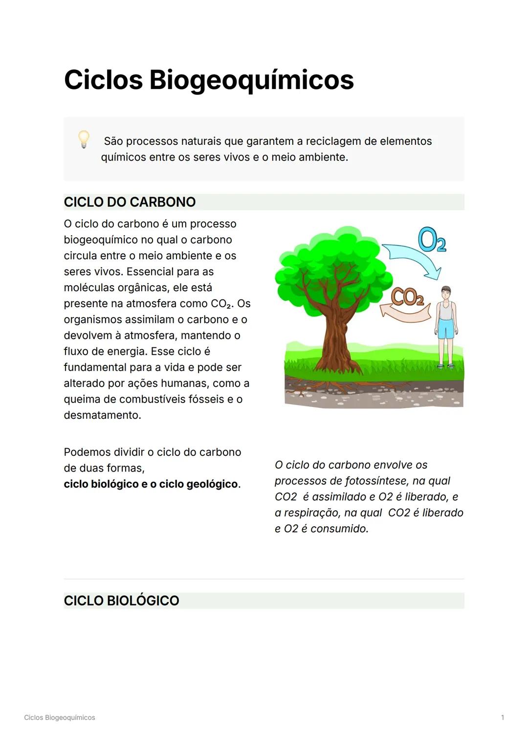 # Ciclos Biogeoquímicos
São processos naturais que garantem a reciclagem de elementos
químicos entre os seres vivos e o meio ambiente.
# C
