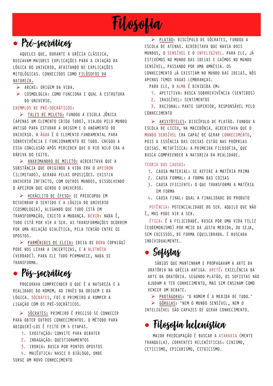 # Filosofia
• Pré-socráticos
AQUELES QUE, DURANTE A GRÉCIA CLÁSSICA,
BUSCAVAM MAIORES EXPLICAÇÕES PARA A CRIAÇÃO DA
LÓGICA DO UNIVERSO, AF