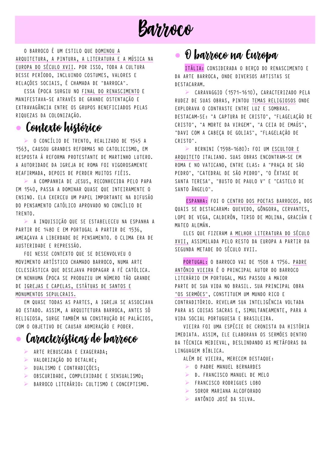 O BARROCO É UM ESTILO QUE DOMINOU A
Barroco
ARQUITETURA, A PINTURA, A LITERATURA E A MÚSICA NA
EUROPA DO SÉCULO XVII. POR ISSO, TODA A CULTU