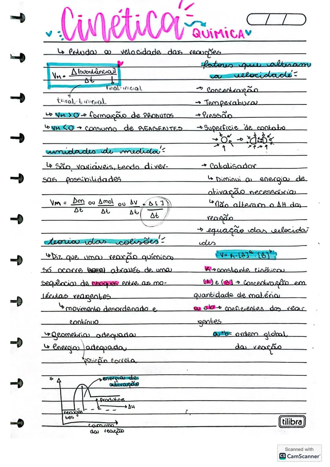 # Cinetica QUIMICA
Lo letudor 2 velocidade das reaucões
$
\begin{array}{l}
V_m=\frac{\Delta \text { substâncial }}{\Delta t}
\end{array}
$