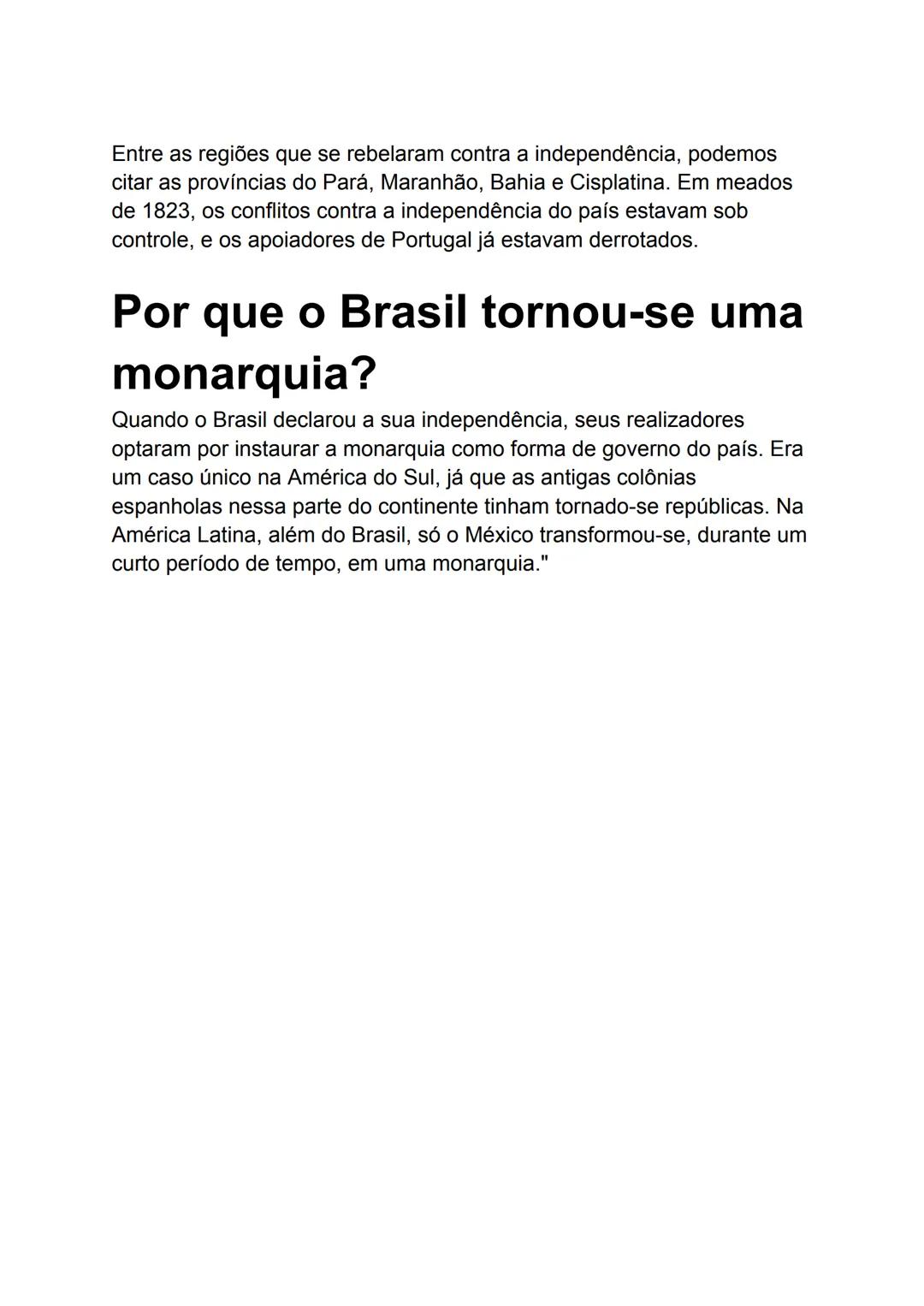 # Primeiro Reinado
O Primeiro Reinado foi resultado direto do processo de independência
do Brasil, que teve como ponto de partida a transfe