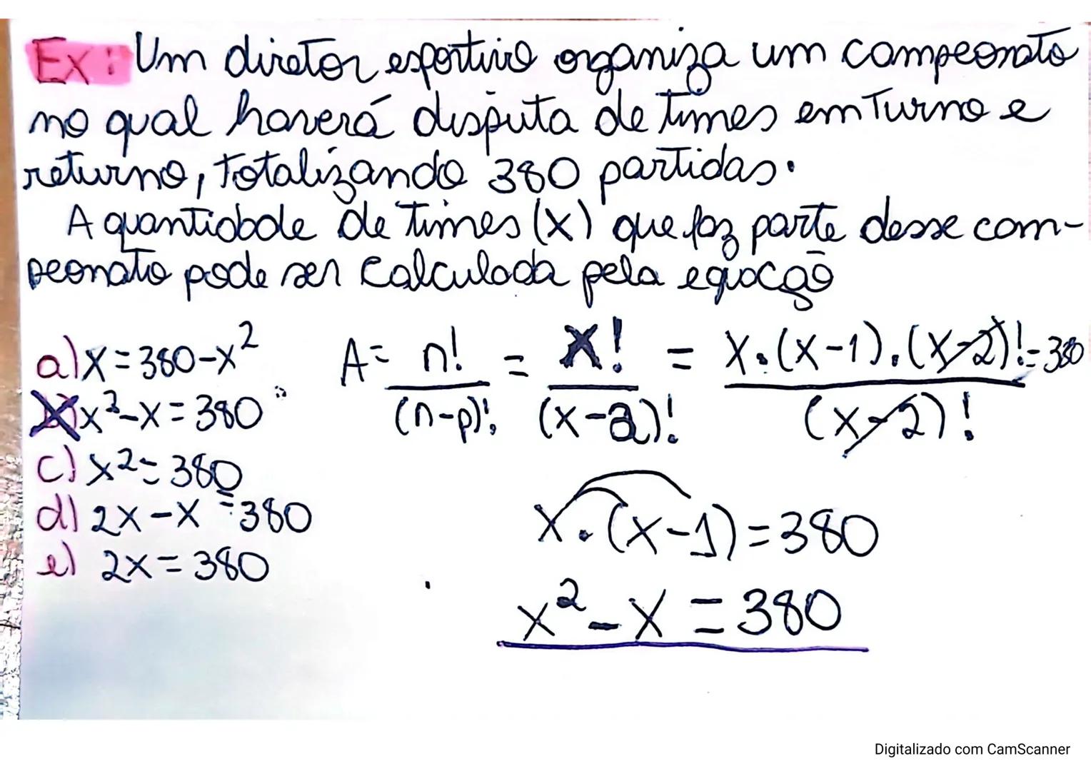 Revisão Matemática
Análise Combinatoria.
Permutacos Simples: Permutar - trecar de
lugar, sem repetição.
Fatoual
0!=1
11=1
21=2.1=2
31=3.2