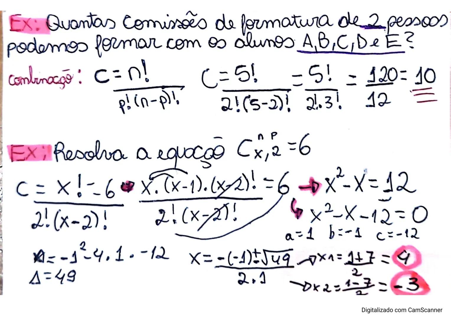 Revisão Matemática
Análise Combinatoria.
Permutacos Simples: Permutar - trecar de
lugar, sem repetição.
Fatoual
0!=1
11=1
21=2.1=2
31=3.2