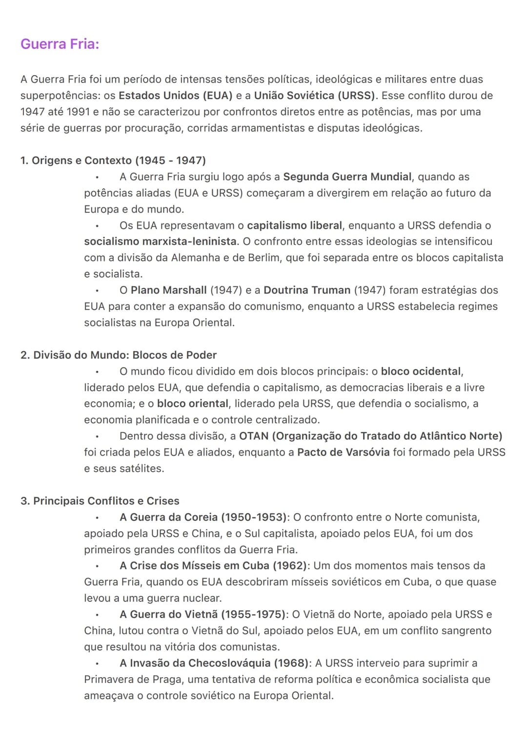 # Guerra Fria:
A Guerra Fria foi um período de intensas tensões políticas, ideológicas e militares entre duas
superpotências: os Estados Un
