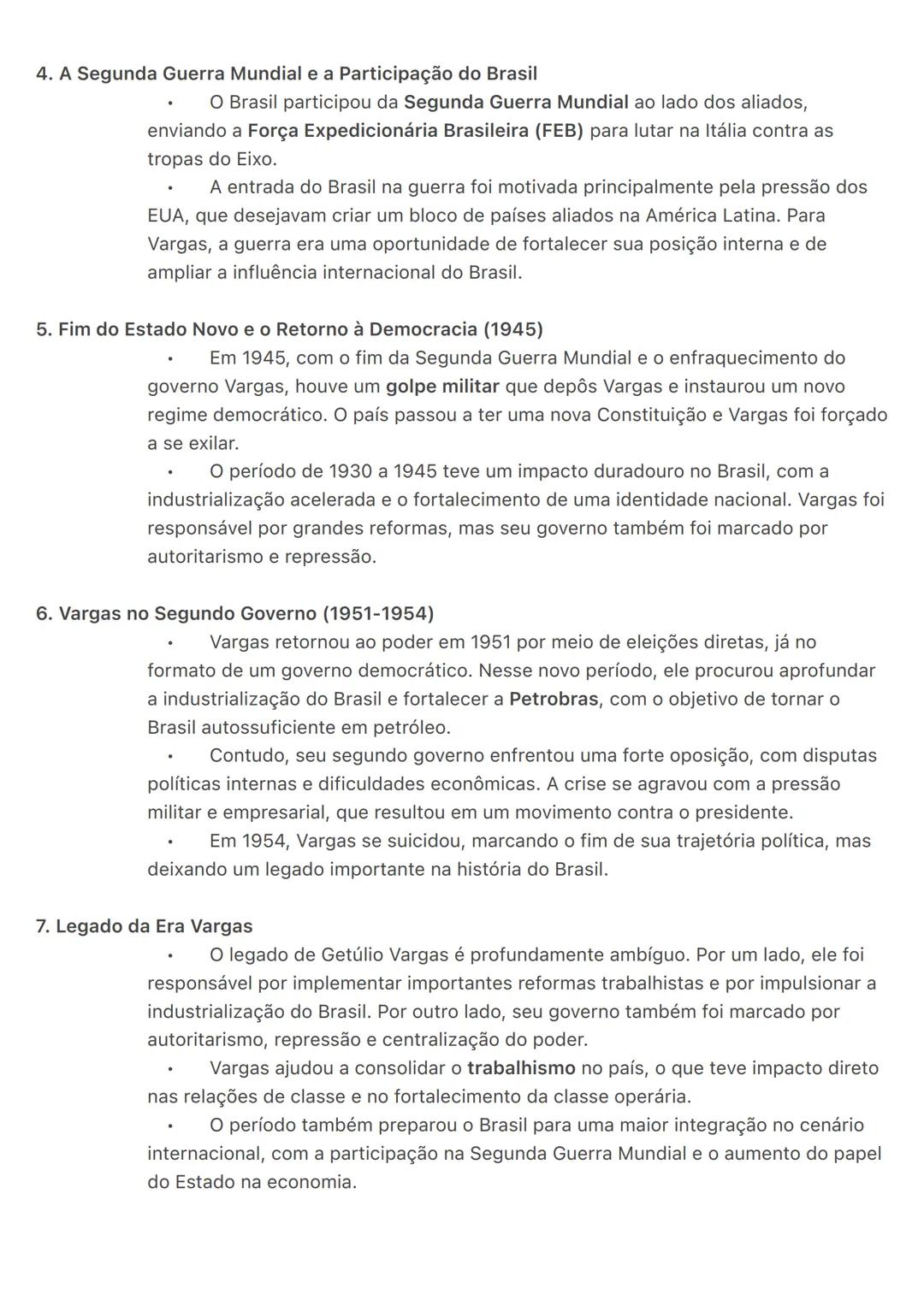 # Era Vargas:
A Era Vargas refere-se ao período de governo de Getúlio Vargas no Brasil, que se estendeu de
1930 a 1945, e depois de 1951 at