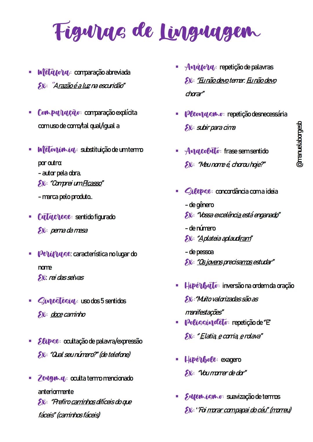 # Figuras de Linguagem
* Metafora: comparação abreviada
EN: "Arazão é a luz na escuridão"
* Comparação: comparação explícita
co
