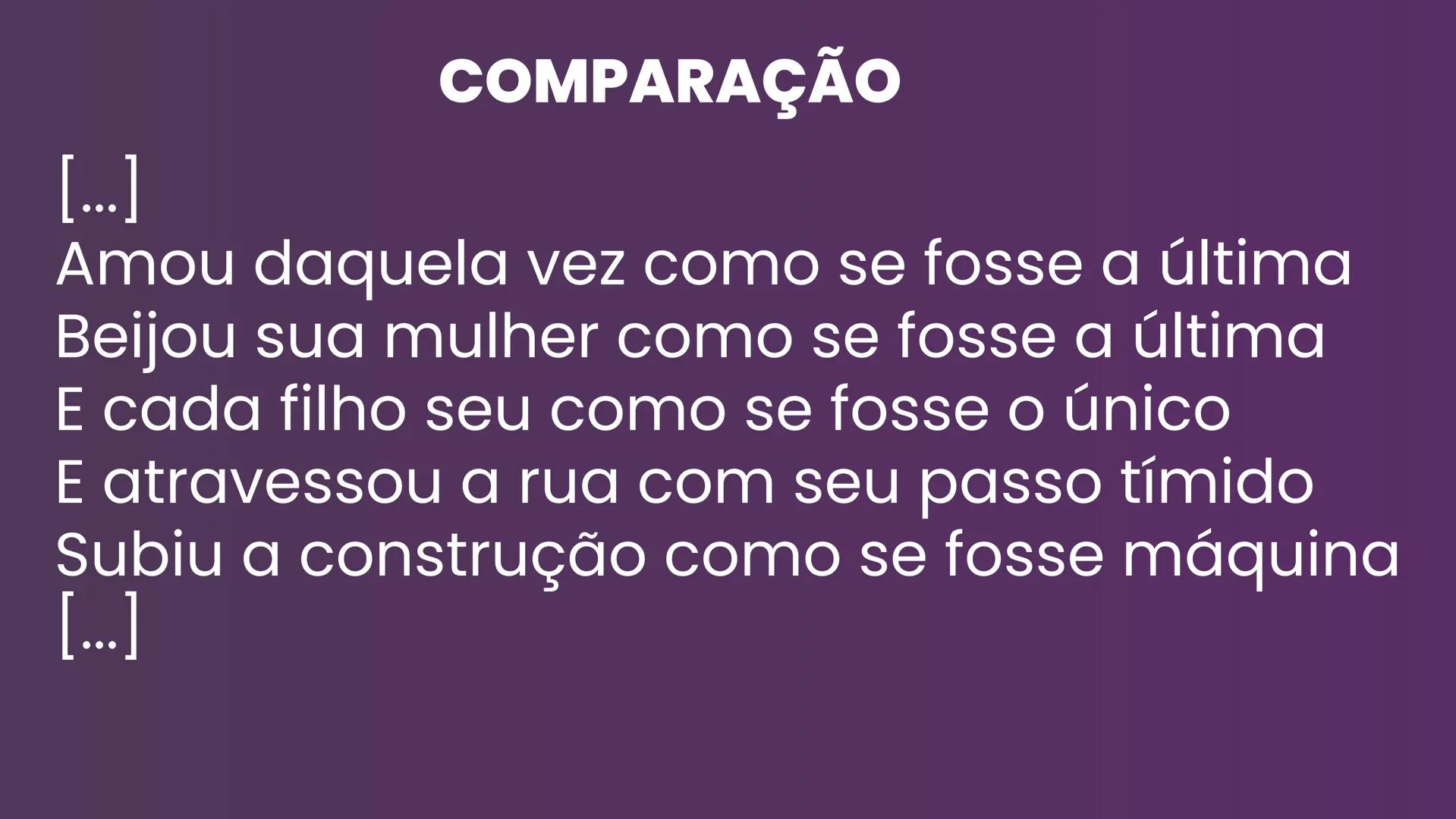 # Figuras de linguagem # COMPARAÇÃO
A comparação é uma figura de
linguagem em que se percebe a
analogia explícita entre dois ou mais
termos