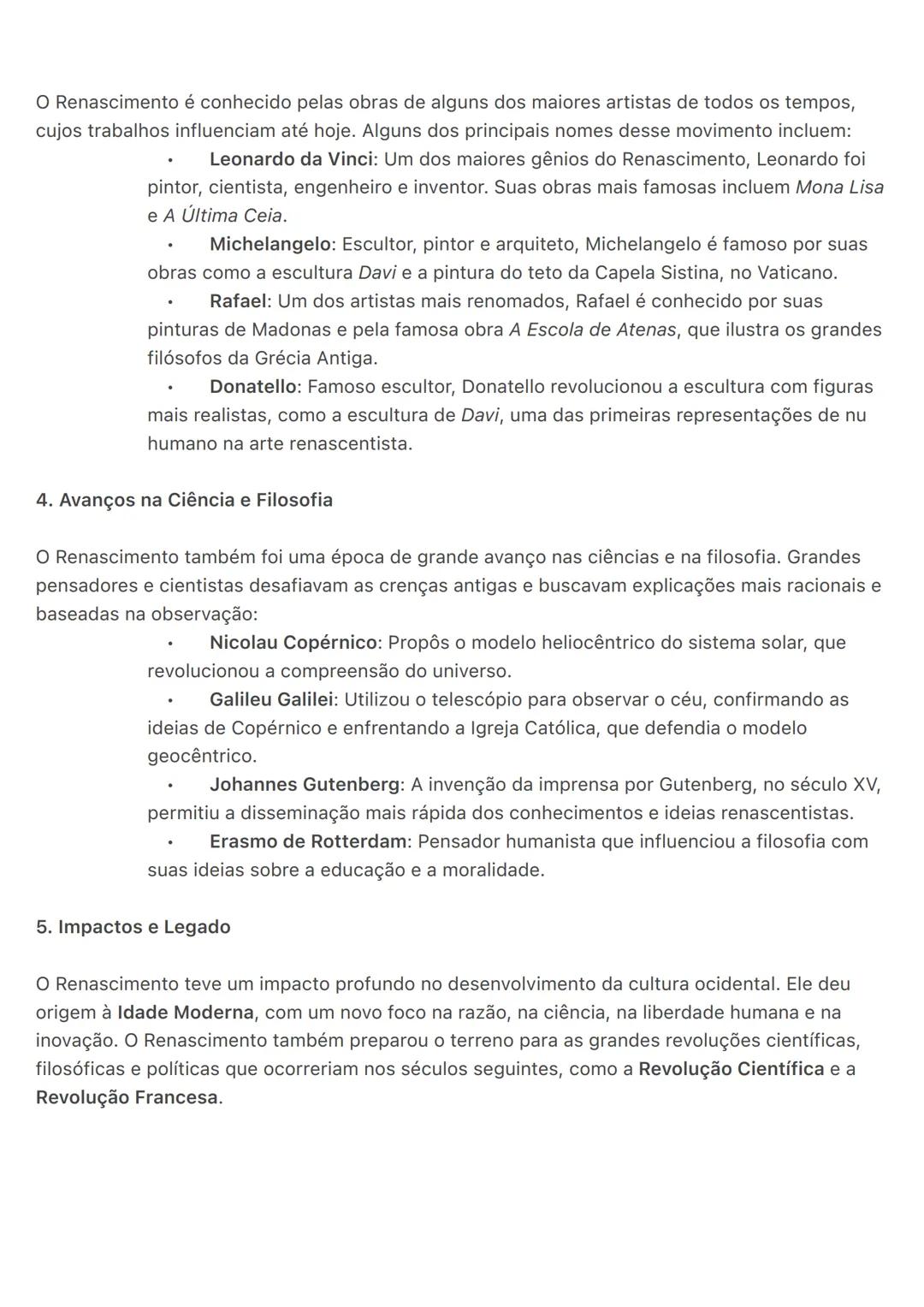 # Renascimento:
O Renascimento foi um movimento cultural, artístico e intelectual que surgiu na Itália no final da
Idade Média e se espalho