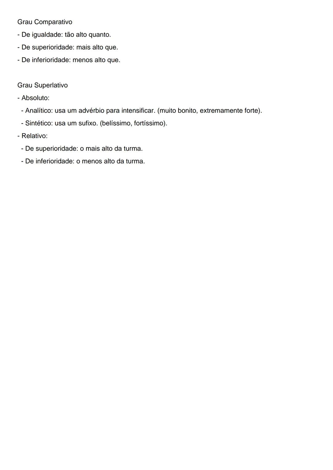 # Adjetivo e seus Graus
1. Definição
O adjetivo é a palavra que caracteriza o substantivo, atribuindo-lhe uma qualidade, estado ou modo
de