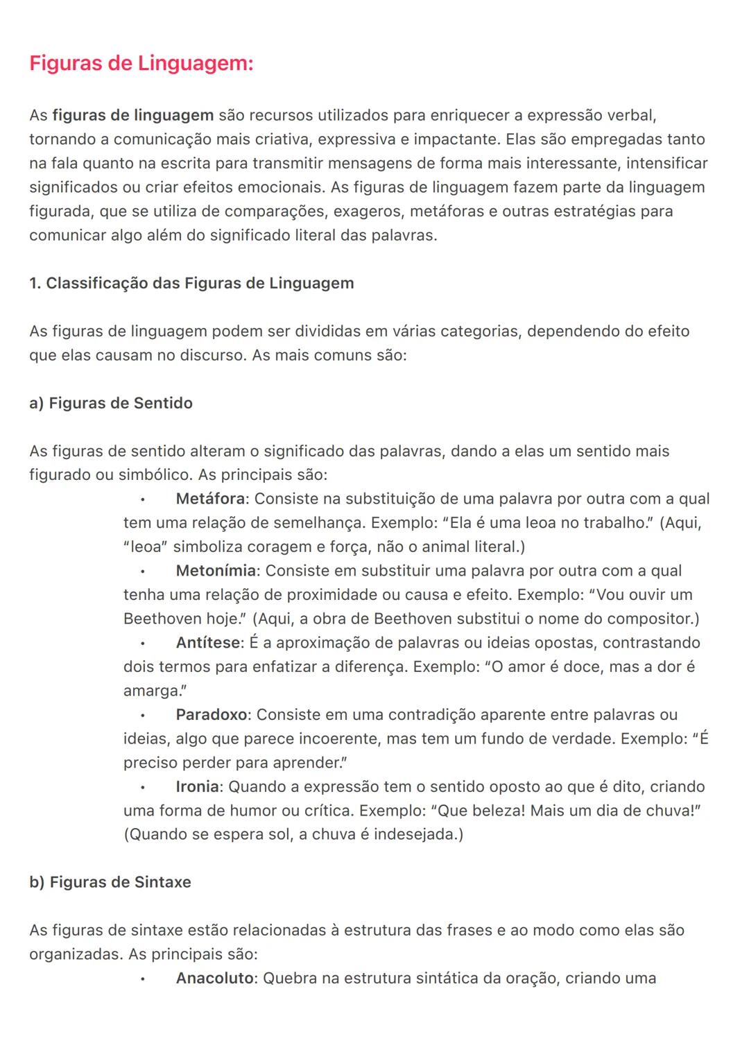 # Figuras de Linguagem:
As figuras de linguagem são recursos utilizados para enriquecer a expressão verbal,
tornando a comunicação mais cri
