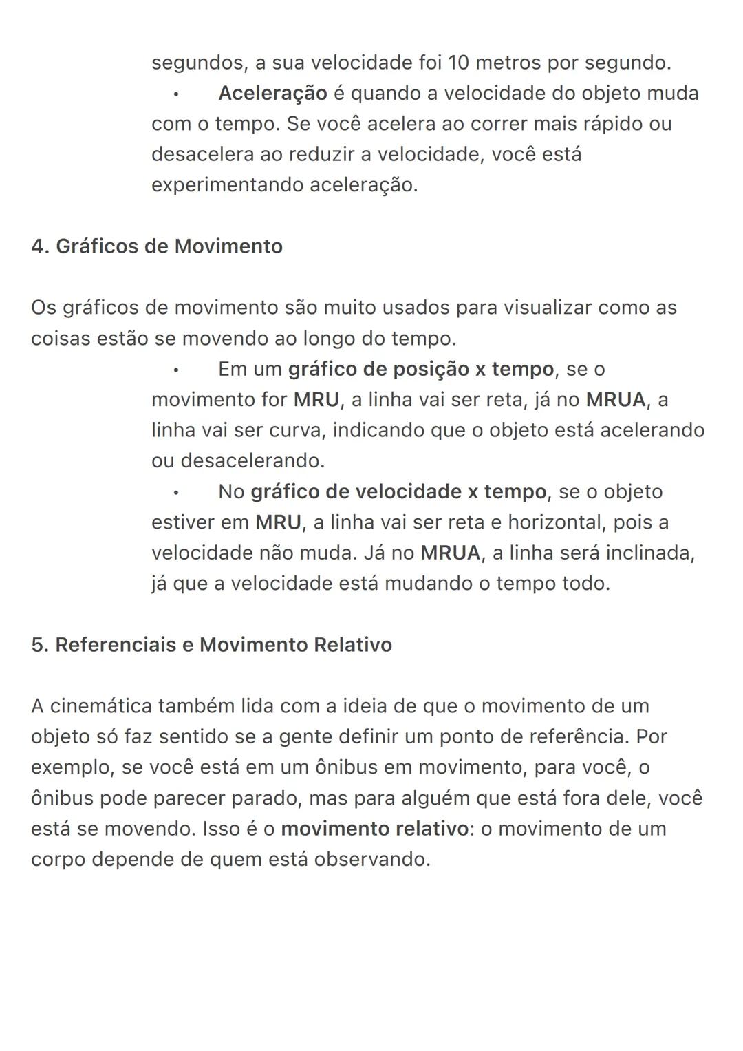 # Cinemática:
A cinemática é a parte da Física que estuda o movimento dos corpos,
mas sem se preocupar com as causas desse movimento, como