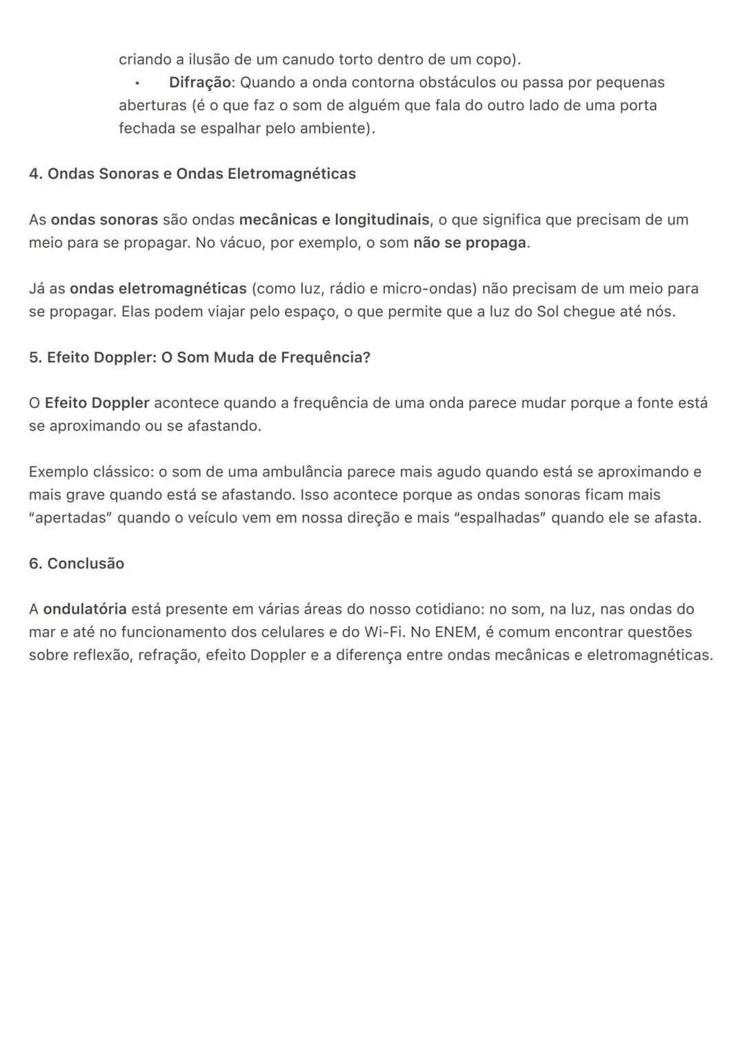# Ondulatória:
A ondulatória é a parte da física que estuda as ondas, ou seja, as perturbações que transportam
ergia sem transportar matéri