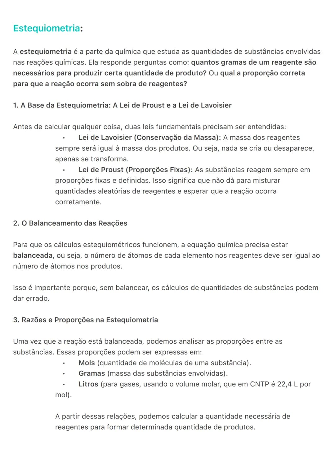 # Estequiometria:
A estequiometria é a parte da química que estuda as quantidades de substâncias envolvidas
nas reações químicas. Ela respo