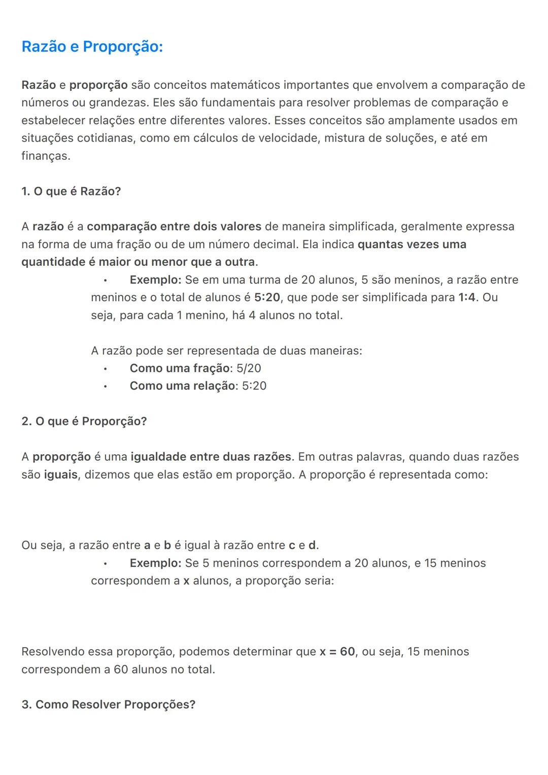 Razão e Proporção