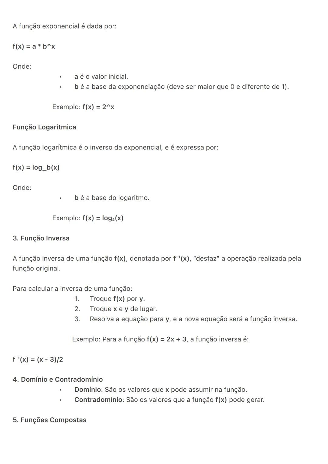 Funções:
Funções são relações entre dois conjuntos, onde cada elemento do domínio (conjunto de
entrada) está relacionado a um único element